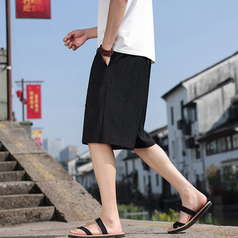 Nimara Ritual Summer Casual Drawstring Solid Bermuda Shorts Men's With Pockets