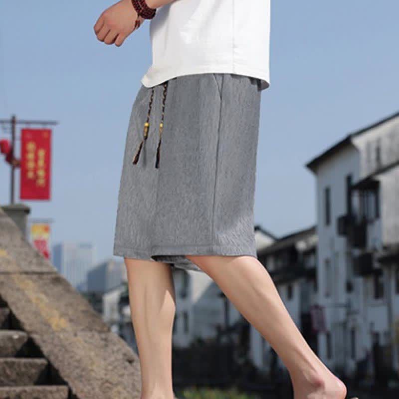 Nimara Ritual Summer Casual Drawstring Solid Bermuda Shorts Men's With Pockets