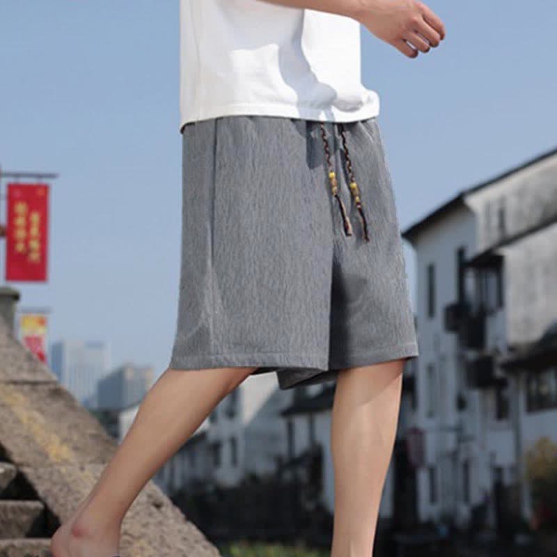 Nimara Ritual Summer Casual Drawstring Solid Bermuda Shorts Men's With Pockets