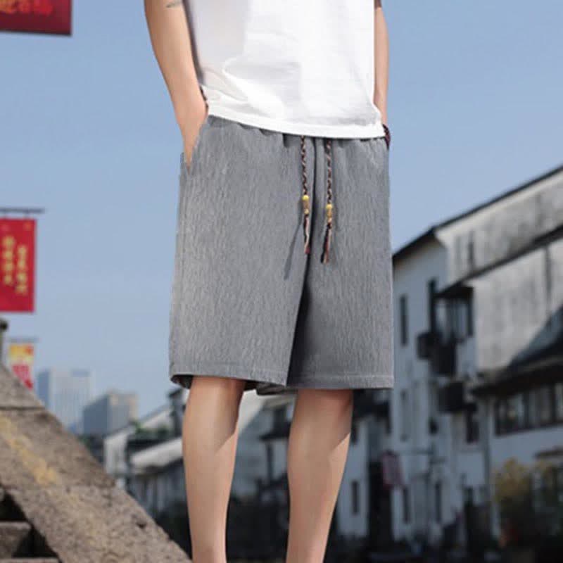 Nimara Ritual Summer Casual Drawstring Solid Bermuda Shorts Men's With Pockets