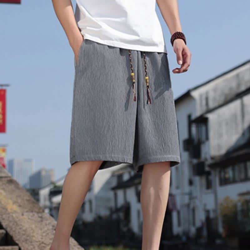 Nimara Ritual Summer Casual Drawstring Solid Bermuda Shorts Men's With Pockets