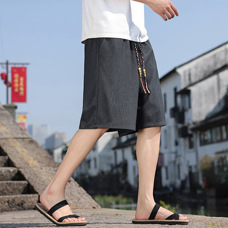 Nimara Ritual Summer Casual Drawstring Solid Bermuda Shorts Men's With Pockets