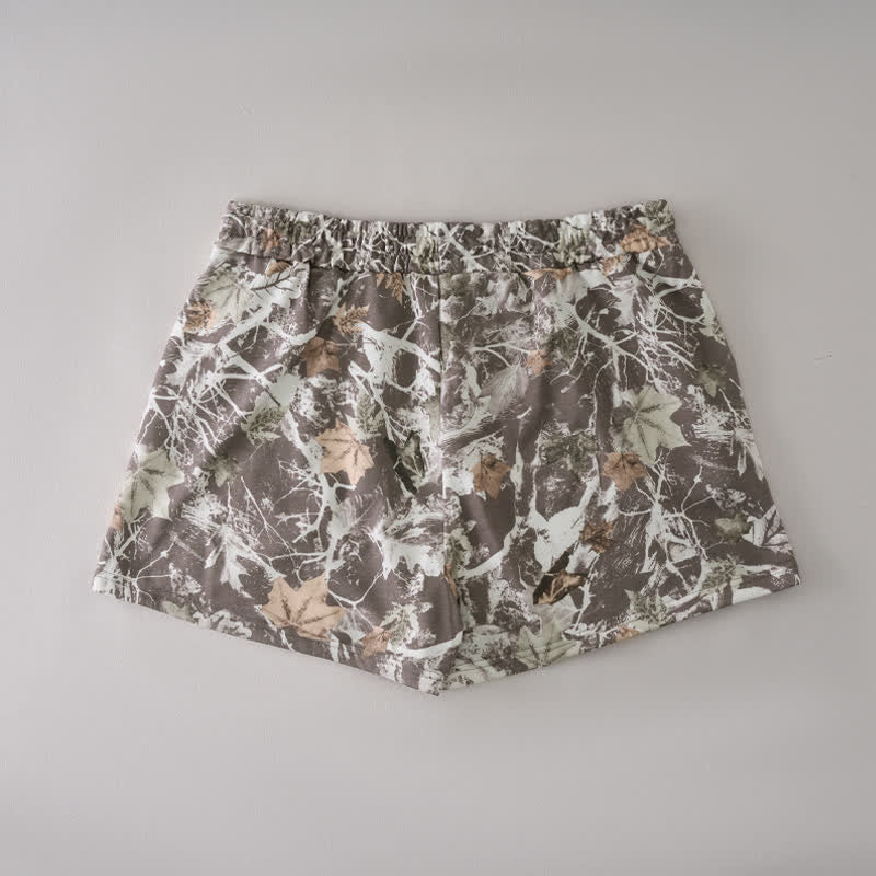Nimara Ritual Summer Casual Drawstring Abstract Maple Leaf Women's Shorts With Pocket