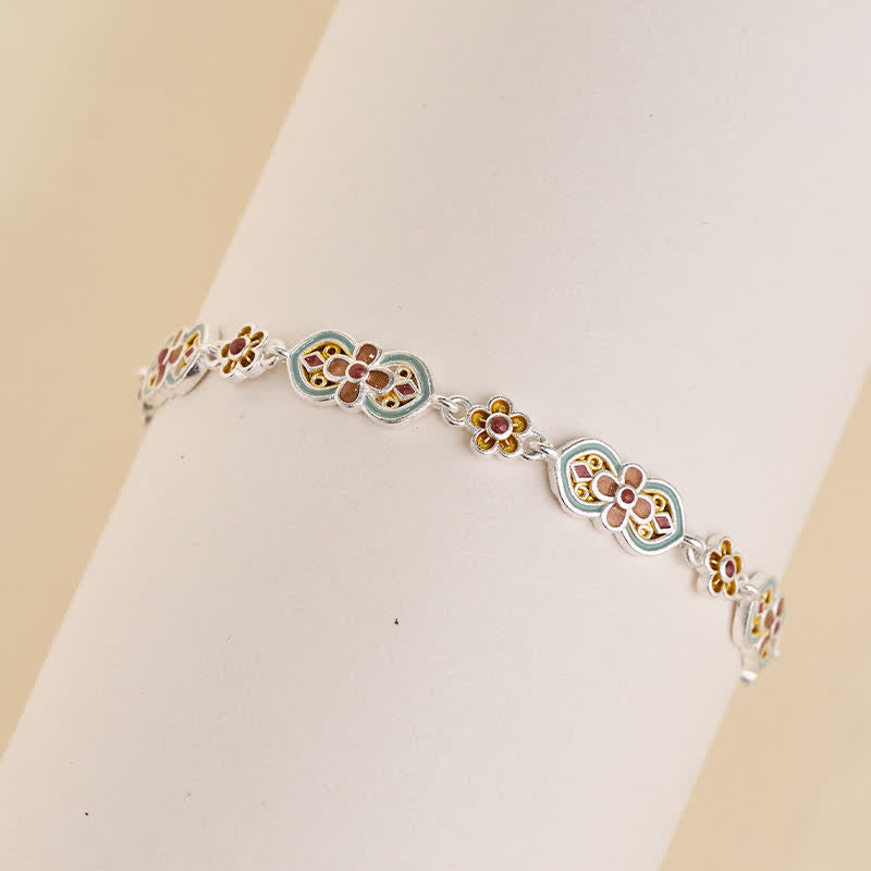 Nimara Ritual Copper Enamel Floral Pattern Healing Bracelet