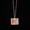 Healing and Luck Copper Birth Flower Strengthen Book Design Pendant Necklace