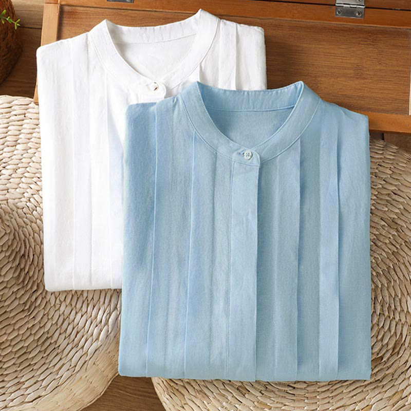 Nimara Ritual Summer Casual Pintuck Front Solid Women's Sleeveless Shirts