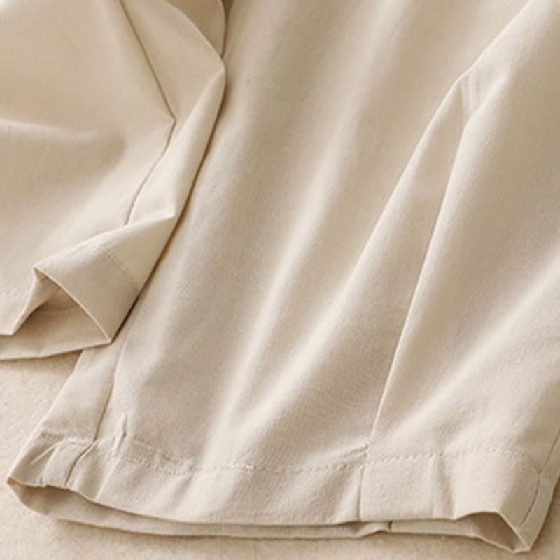 Nimara Ritual Spring Summer Casual Decorative Buttons Solid Cropped Pants Women's Harem Pants With Pocket