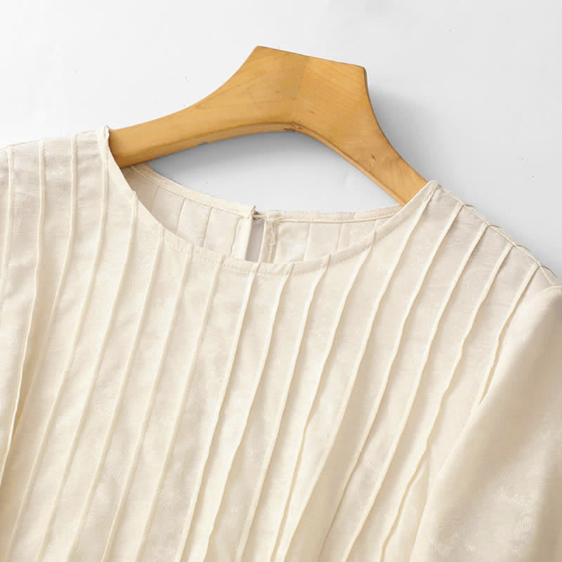 Nimara Ritual Summer Elegant Pleated Solid Women's Short Sleeve T-Shirts