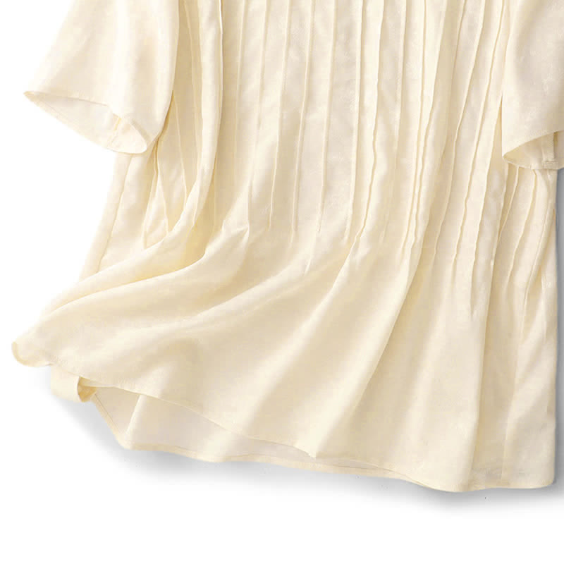 Nimara Ritual Summer Elegant Pleated Solid Women's Short Sleeve T-Shirts