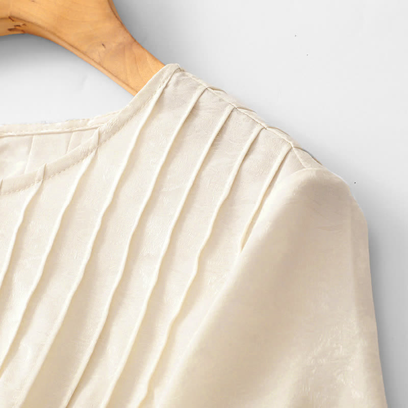 Nimara Ritual Summer Elegant Pleated Solid Women's Short Sleeve T-Shirts