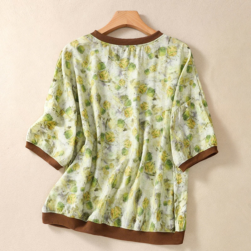 Nimara Ritual Summer Vintage Crew Neck Floral Print Women's Short Sleeve T-Shirts