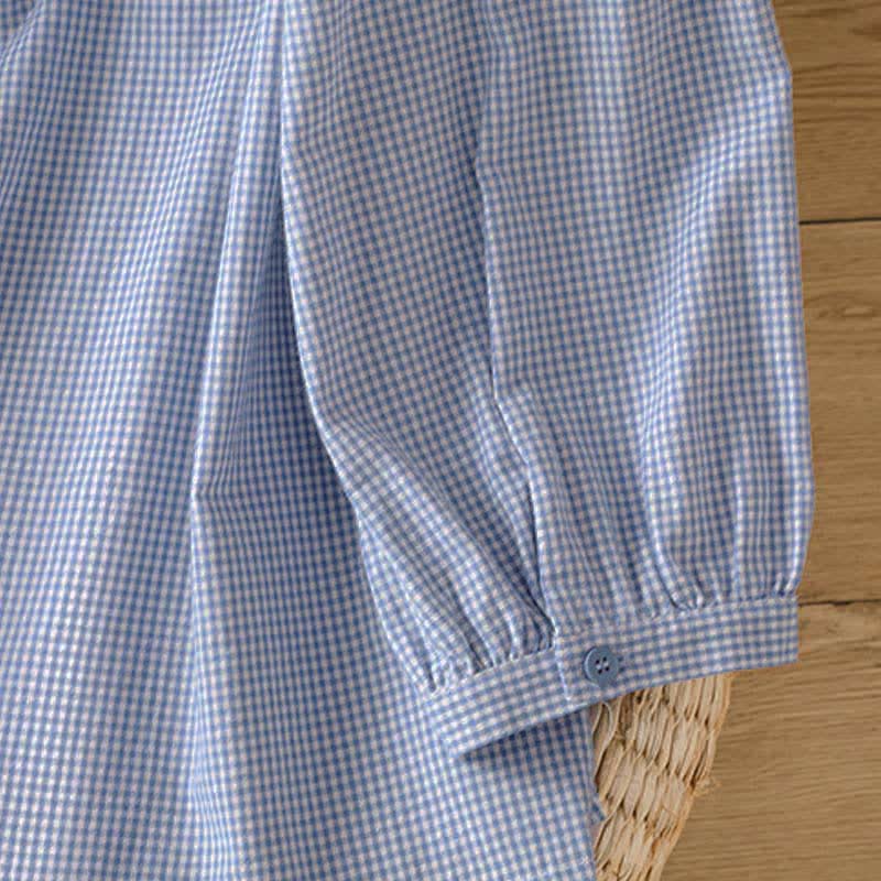 Nimara Ritual Spring Button-Up Gingham Women's Long Sleeve Shirts
