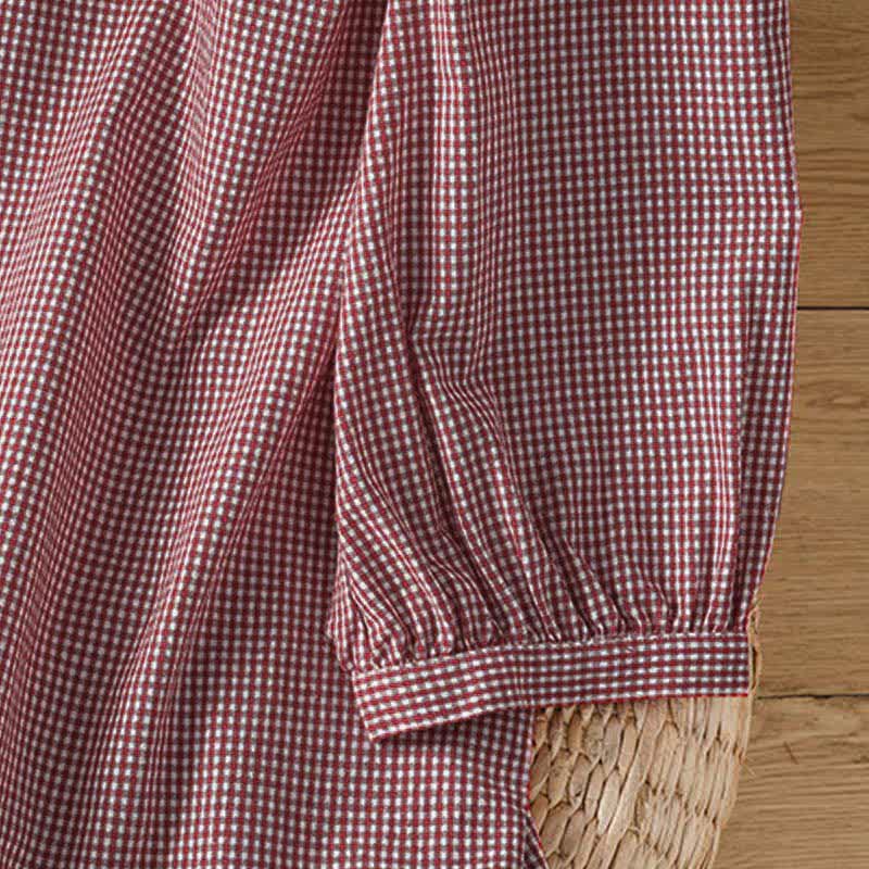 Nimara Ritual Spring Button-Up Gingham Women's Long Sleeve Shirts