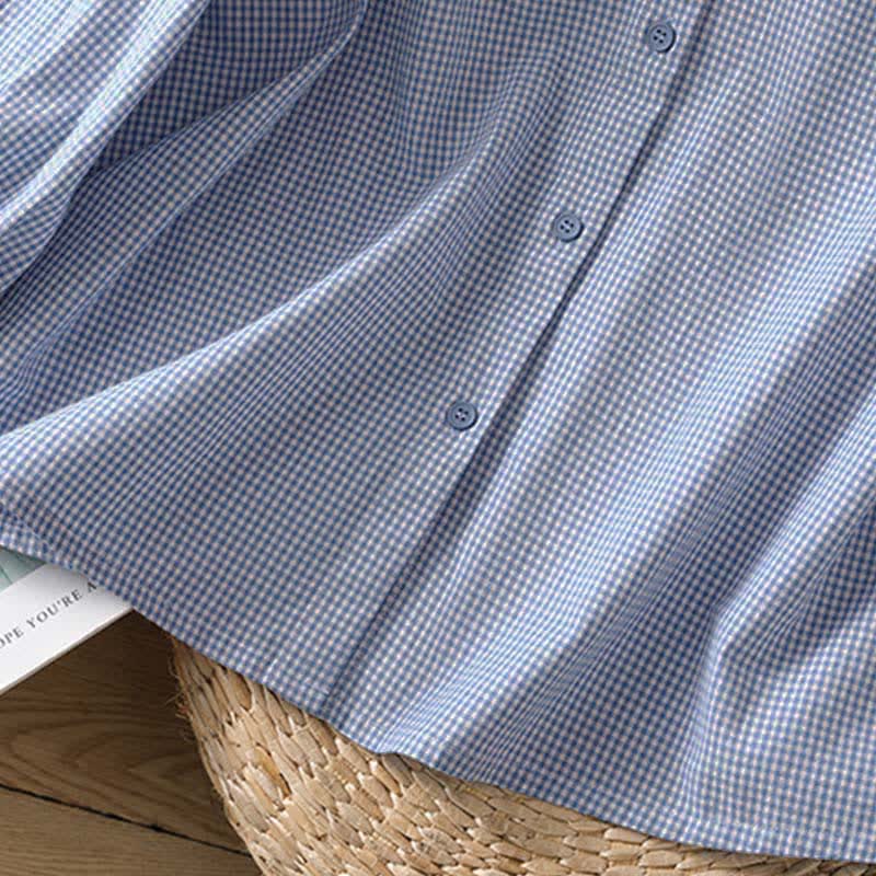 Nimara Ritual Spring Button-Up Gingham Women's Long Sleeve Shirts
