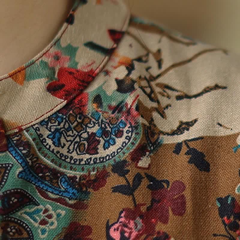 Nimara Ritual Summer Paisley Floral Women's Summer Sleeveless Dress With Pockets