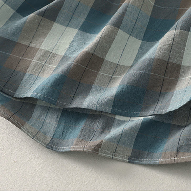 Nimara Ritual Summer Casual Crew Neck Plaid Pattern Women's Sleeveless Shirts Tank Top