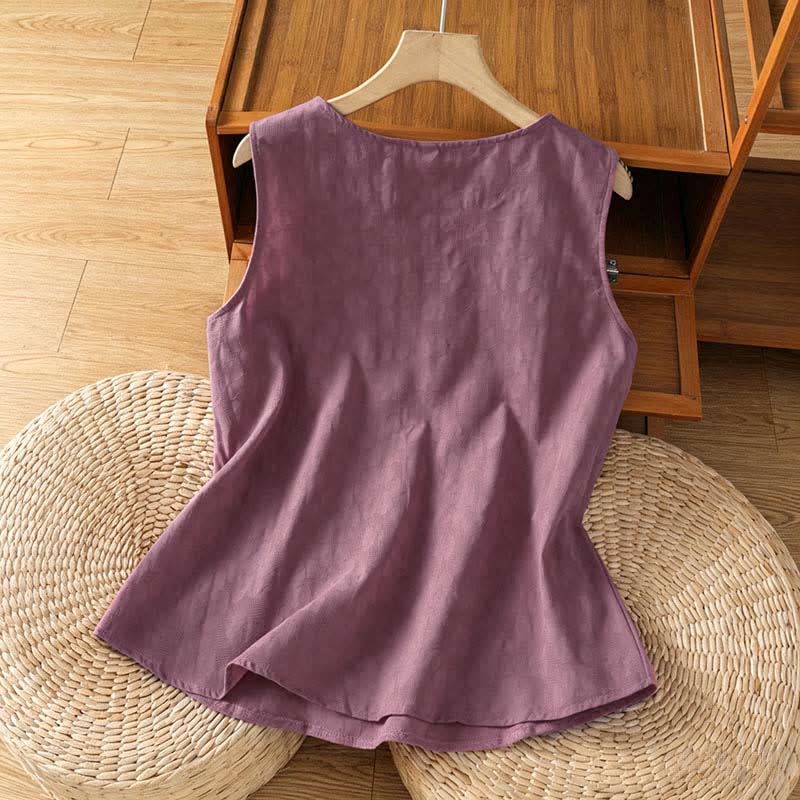 Nimara Ritual Summer Casual Side Slit Flower Women's Sleeveless T-Shirts Tank Top