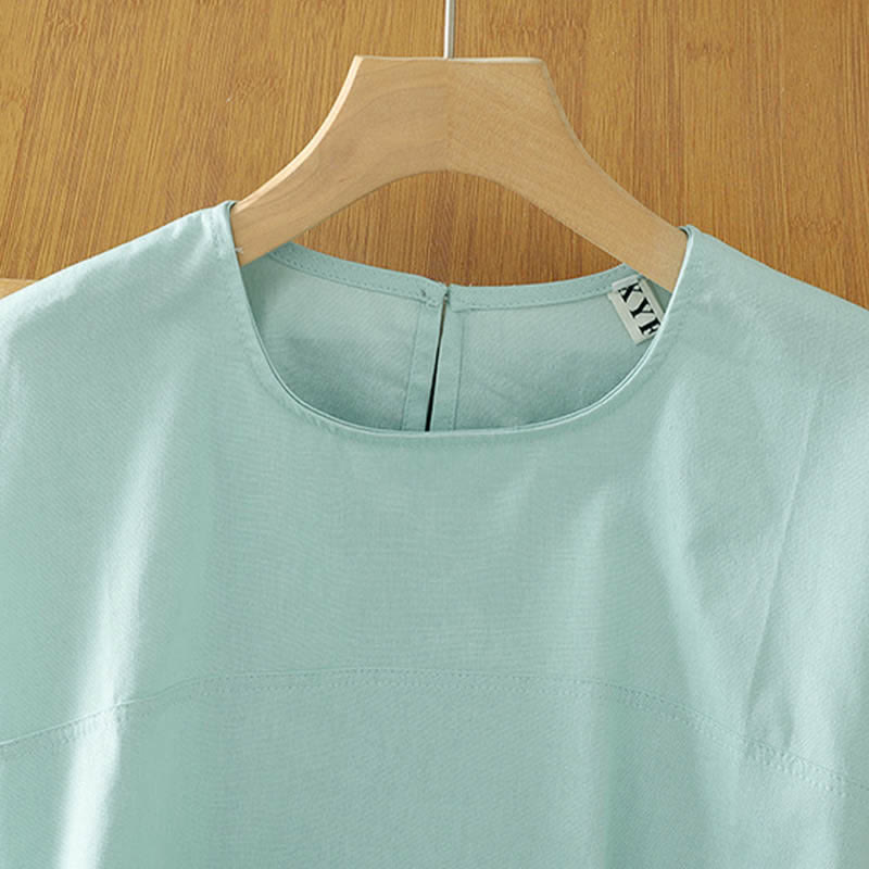 Nimara Ritual Summer Casual Solid Crew Neck Women's Cap Sleeve T-Shirts Tank Top