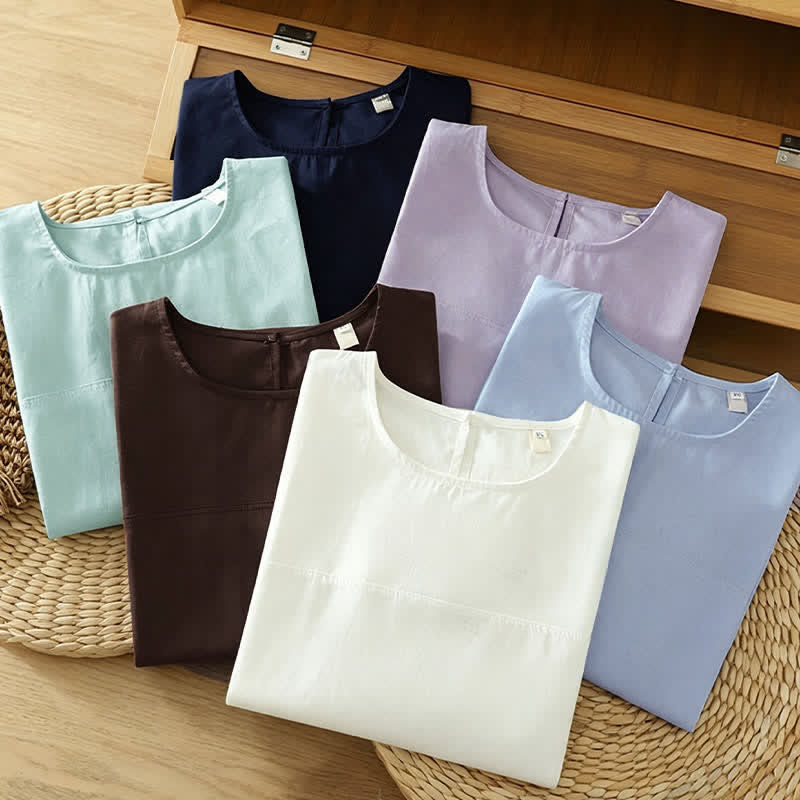 Nimara Ritual Summer Casual Solid Crew Neck Women's Cap Sleeve T-Shirts Tank Top