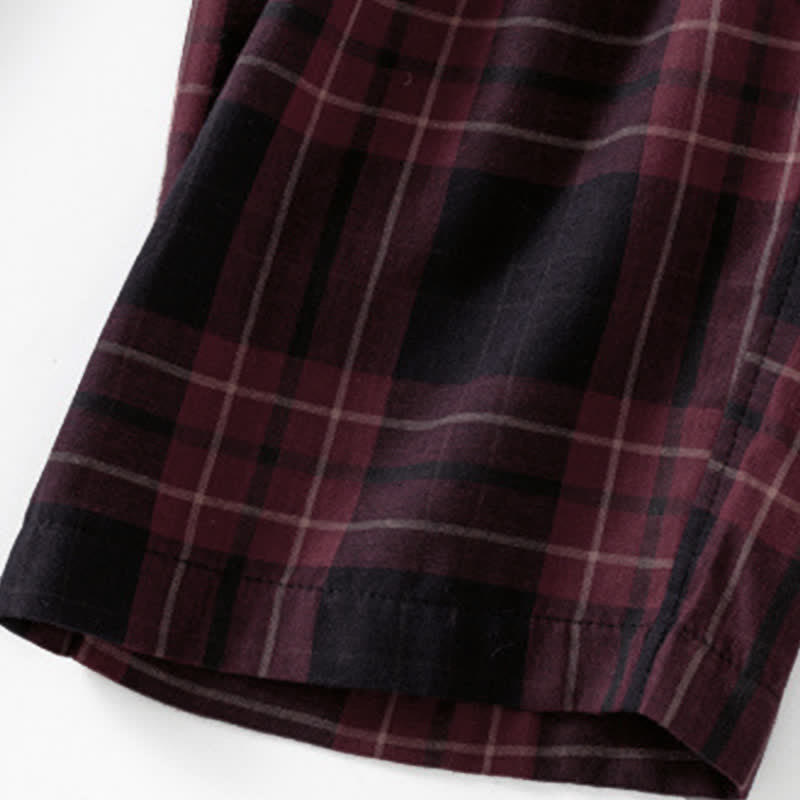 Nimara Ritual Spring Casual Drawstring Plaid Pattern Elastic Waist Cropped Women's Harem Pants With Pockets