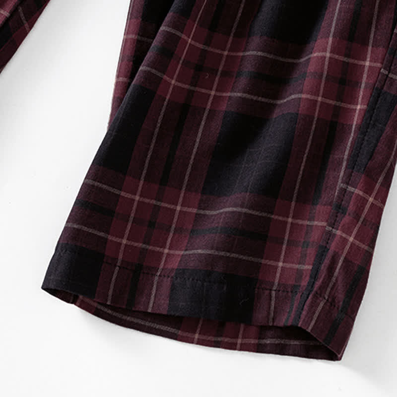 Nimara Ritual Spring Casual Drawstring Plaid Pattern Elastic Waist Cropped Women's Harem Pants With Pockets