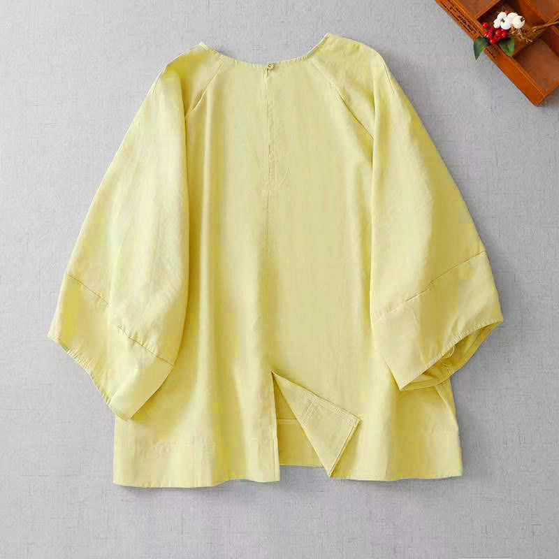 Nimara Ritual Spring Summer Casual Minimalist Crew Neck Solid Women's Long Sleeve T-Shirt