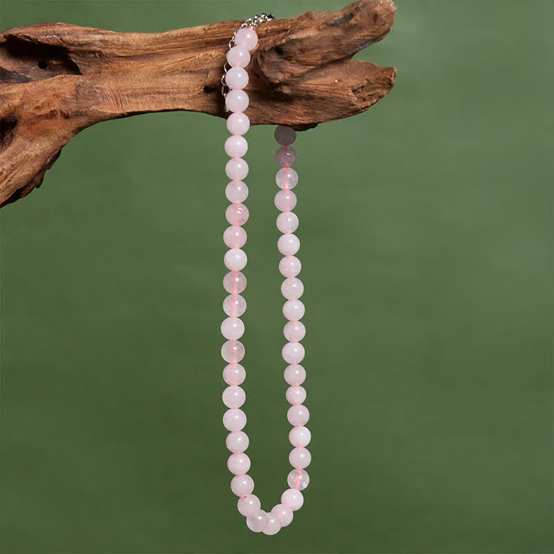 Nimara Ritual Natural Rose Quartz Bead Peace Necklace