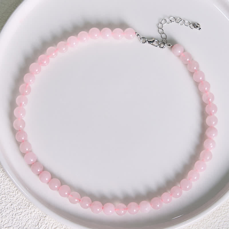 Nimara Ritual Natural Rose Quartz Bead Peace Necklace