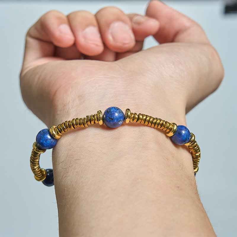 Nimara Ritual Lapis Lazuli Bead Titanium Steel Serenity Bracelet