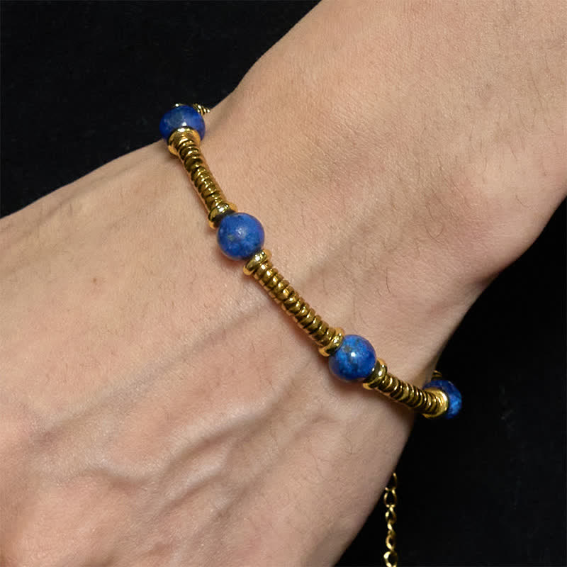 Nimara Ritual Lapis Lazuli Bead Titanium Steel Serenity Bracelet