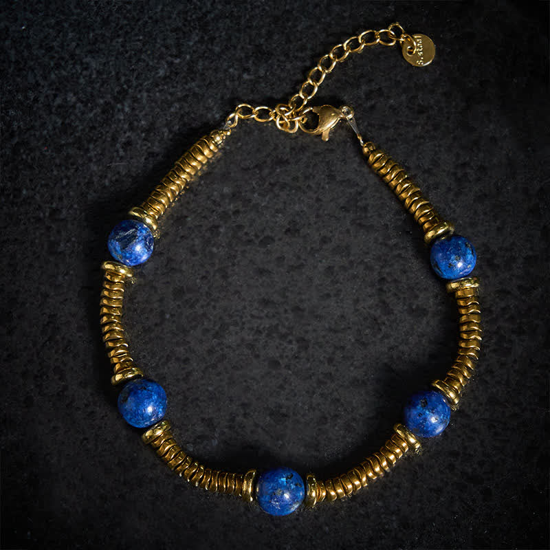 Nimara Ritual Lapis Lazuli Bead Titanium Steel Serenity Bracelet