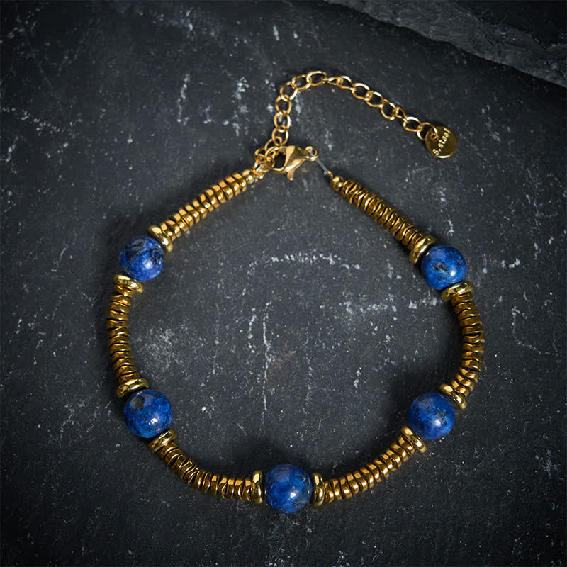 Nimara Ritual Lapis Lazuli Bead Titanium Steel Serenity Bracelet