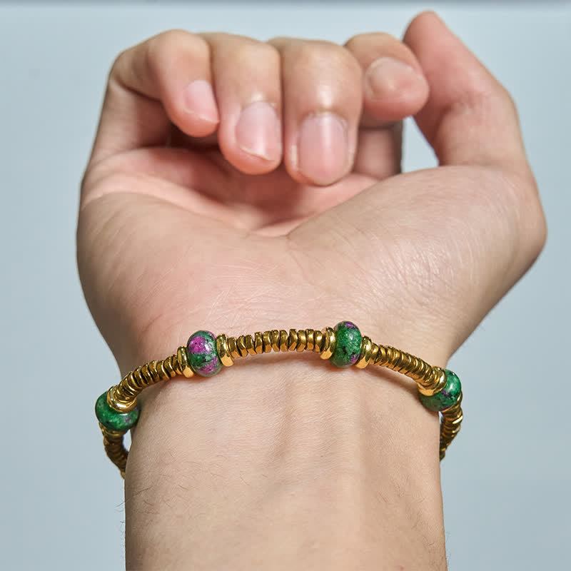 Nimara Ritual Unakite Bead Titanium Steel Balance Bracelet