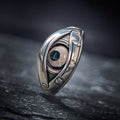 Blessing and Power Copper Dzi Beads Evil Eye Adjustable Ring
