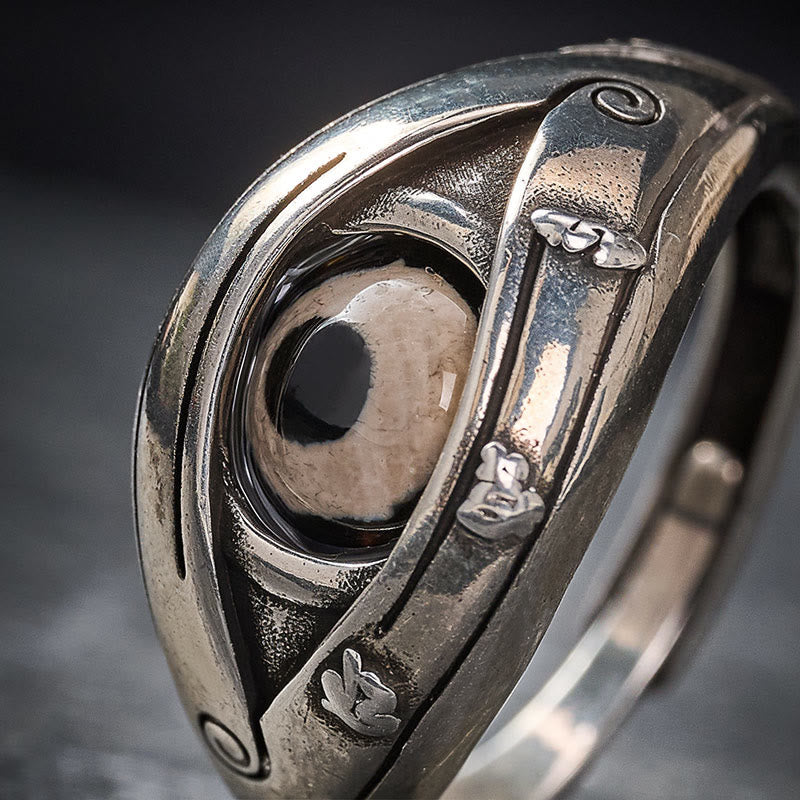 Nimara Ritual Copper Dzi Beads Evil Eye Protection Adjustable Ring