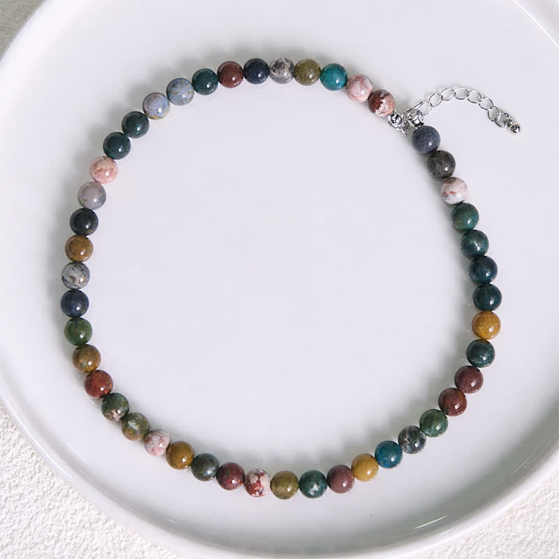 Nimara Ritual Natural Indian Agate Bead Calm Necklace