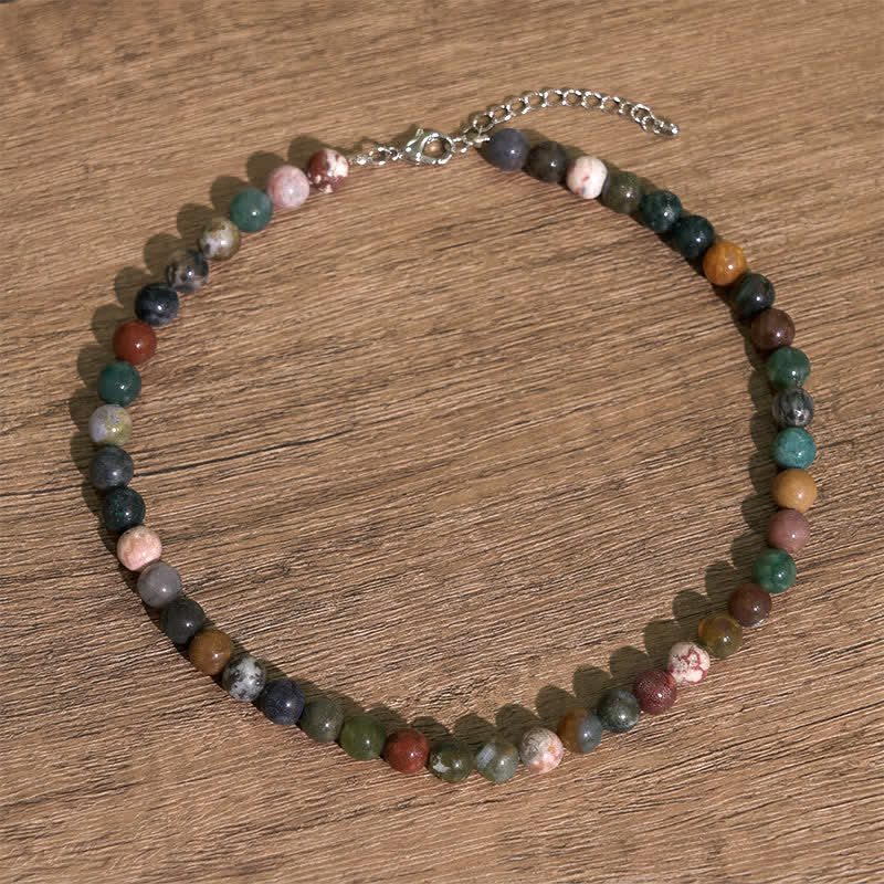 Nimara Ritual Natural Indian Agate Bead Calm Necklace