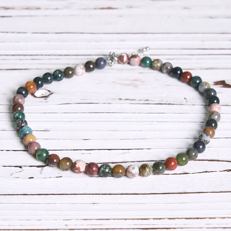 Nimara Ritual Natural Indian Agate Bead Calm Necklace