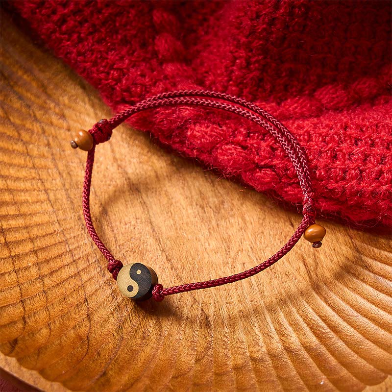 Nimara Ritual Ebony Yin Yang Symbol Peace Colorful String Bracelet