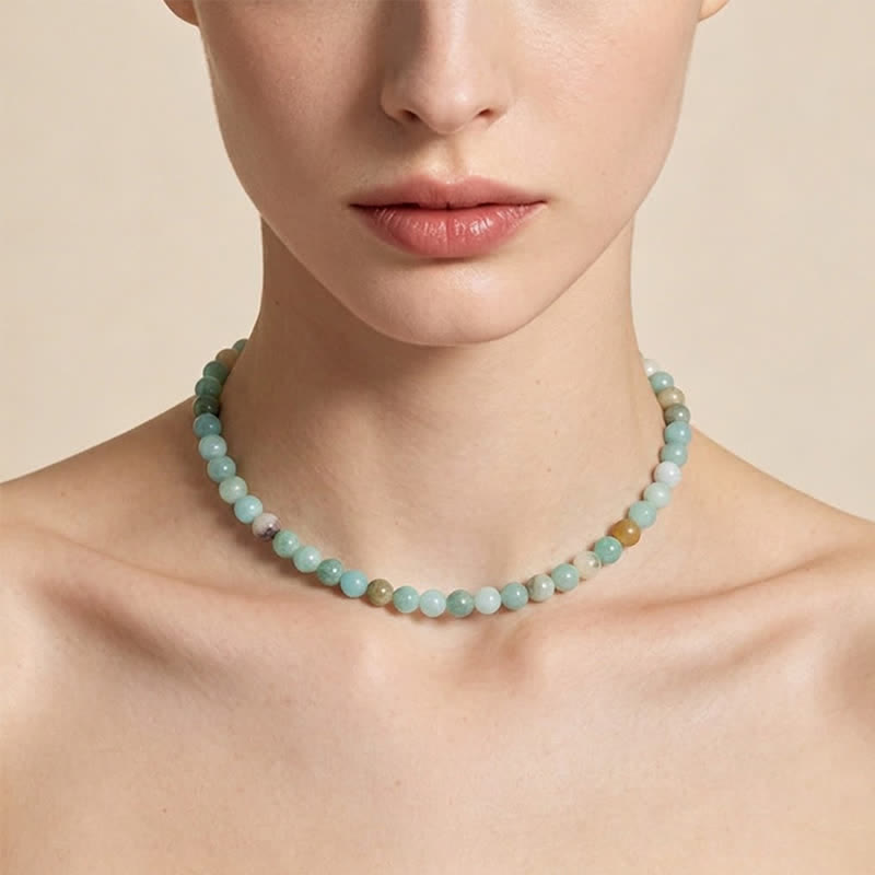 Nimara Ritual Natural Amazonite Bead Balance Necklace