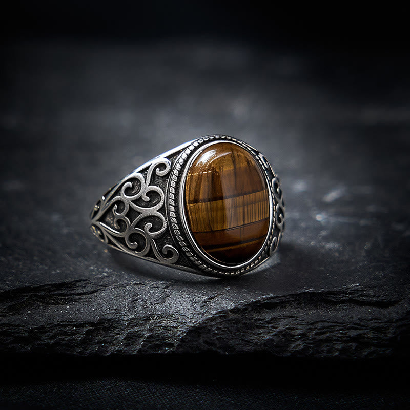 Nimara Ritual Tiger Eye Copper Strength Adjustable Ring