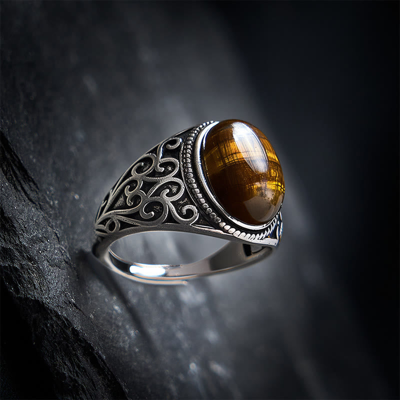 Nimara Ritual Tiger Eye Copper Strength Adjustable Ring