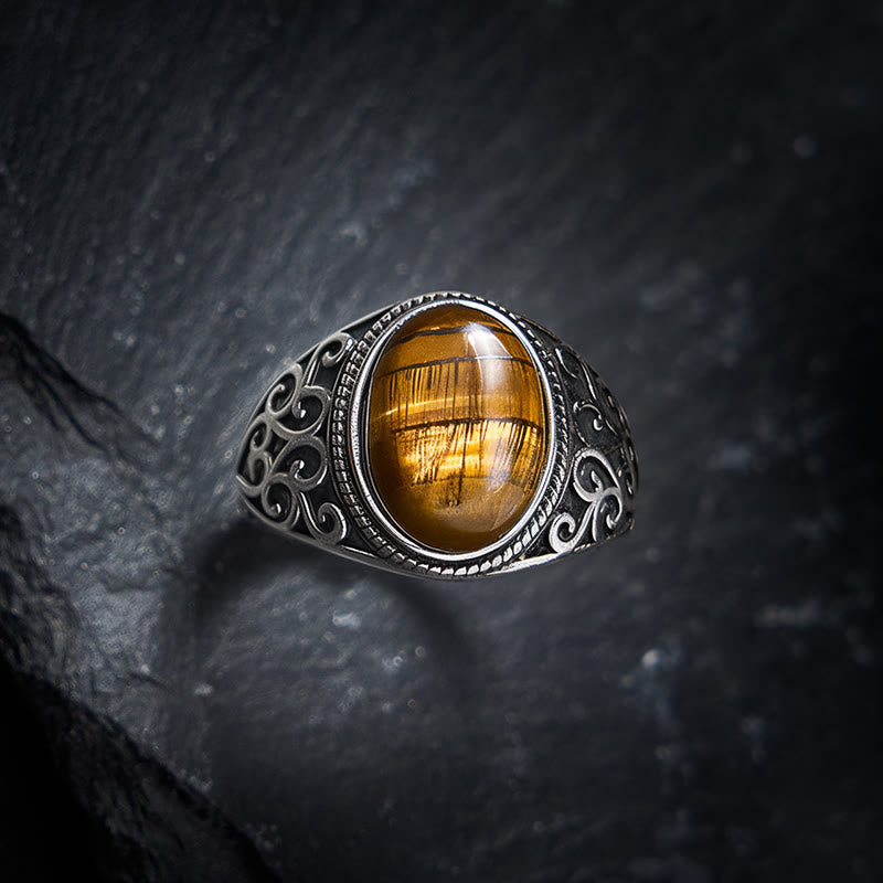 Nimara Ritual Tiger Eye Copper Strength Adjustable Ring