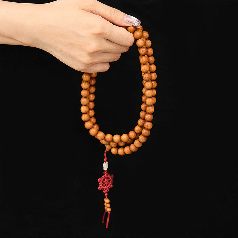Nimara Ritual Red Sandalwood Blessing Meditation Knotted Round Bead Mala