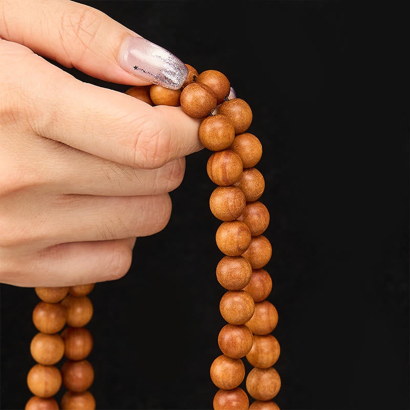 Nimara Ritual Red Sandalwood Blessing Meditation Knotted Round Bead Mala