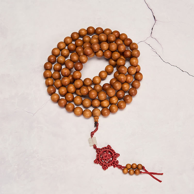Nimara Ritual Red Sandalwood Blessing Meditation Knotted Round Bead Mala