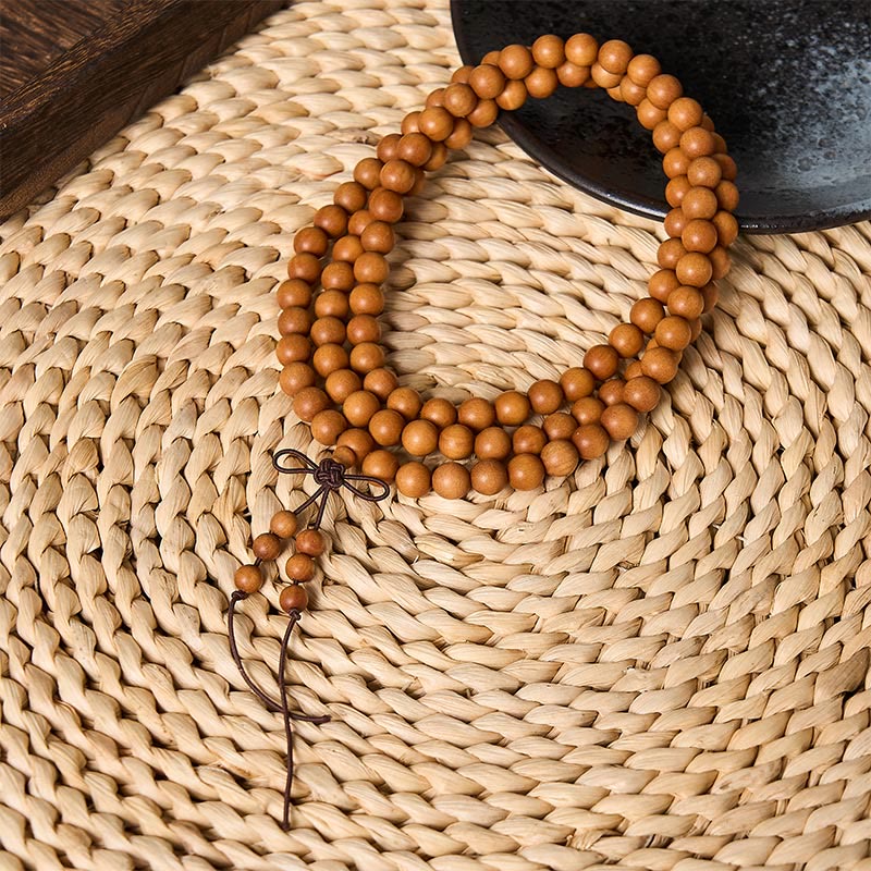 Nimara Ritual Red Sandalwood Blessing Meditation Knotted Round Bead Mala