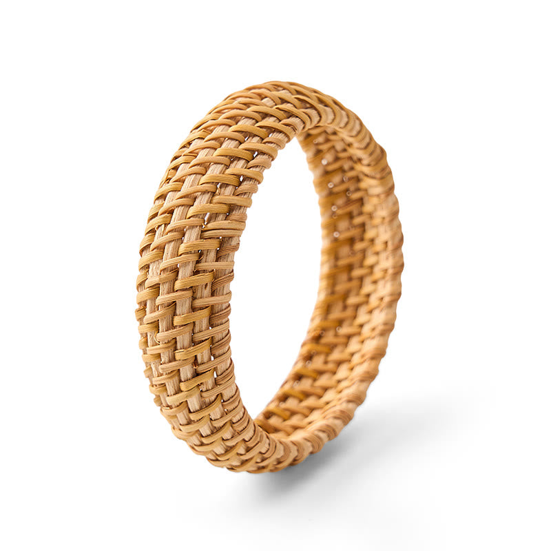 Nimara Ritual Handwoven Rattan Bohemian Resort Wide Bracelet Bangle