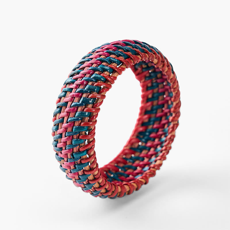 Nimara Ritual Natural Rattan Protection Hand-Woven Boho Wide Bracelet Bangle