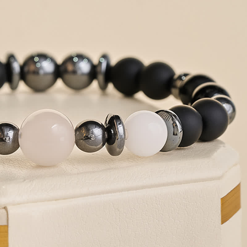 Nimara Ritual Hematite Black Beads Support Bracelet